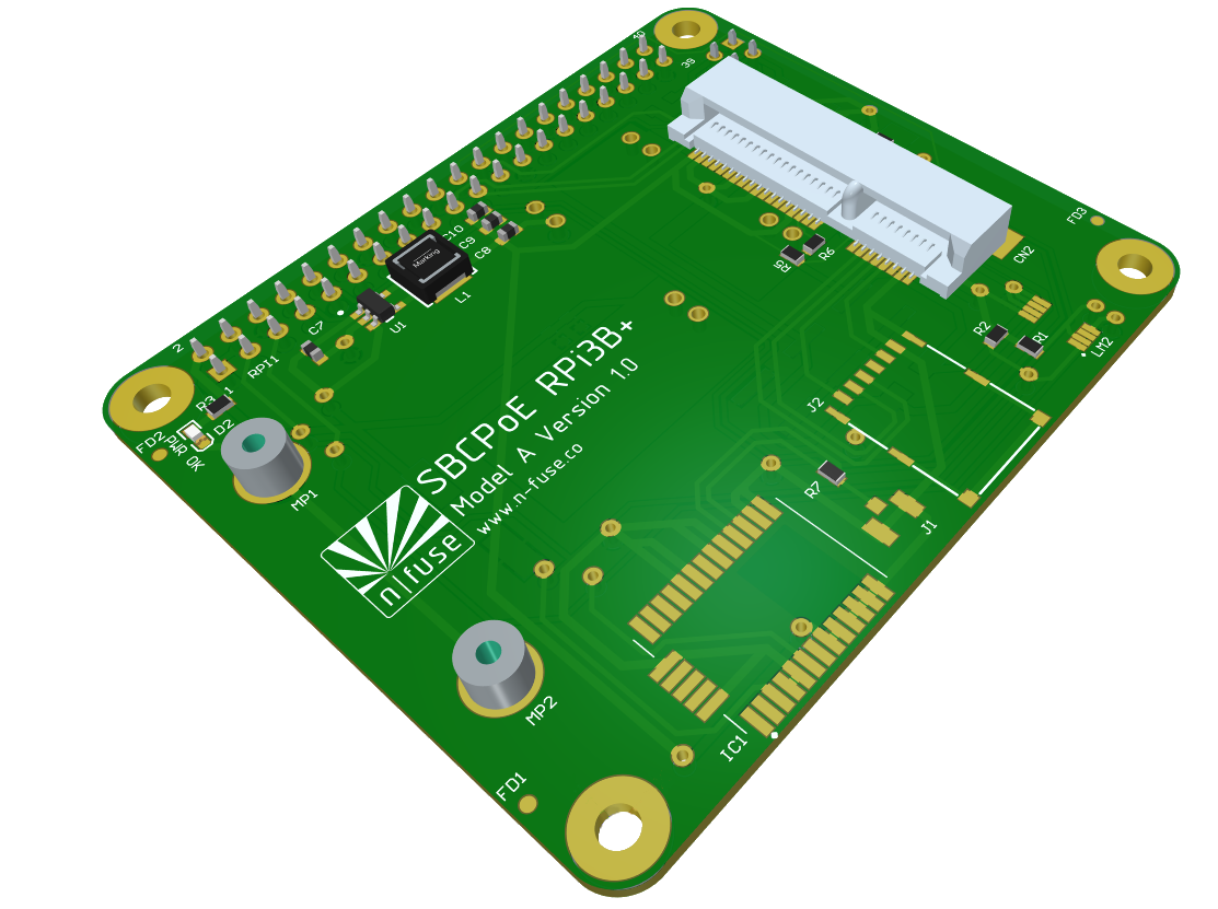 Power over Ethernet Hat for the Raspberry Pi 3B+/ 4B with mini PCIe Slot